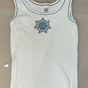 Vintage blue flower tank top